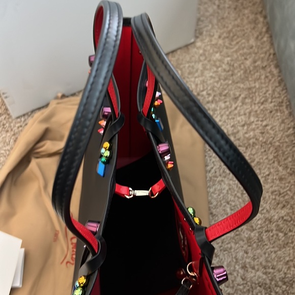 CHRISTIAN LOUBOUTIN - Cabata Empire Spike Courones Studded Leather Tote - Large - Picture 6 of 12